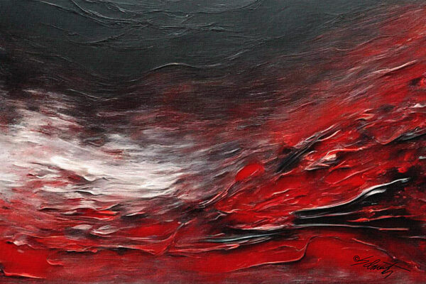 Red Frosting Acrylic 30x20 by Sam Schwartz