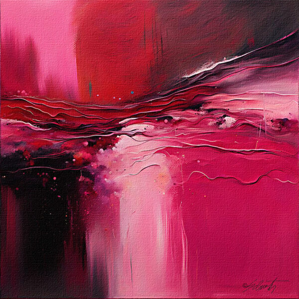 Red Pink Acrylic 24x24 by Sam Schwartz