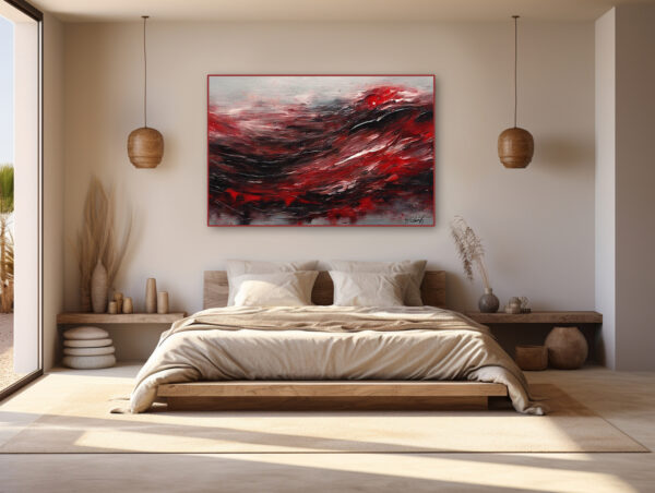 Red Wave Acrylic 30x20 by Sam Schwartz room