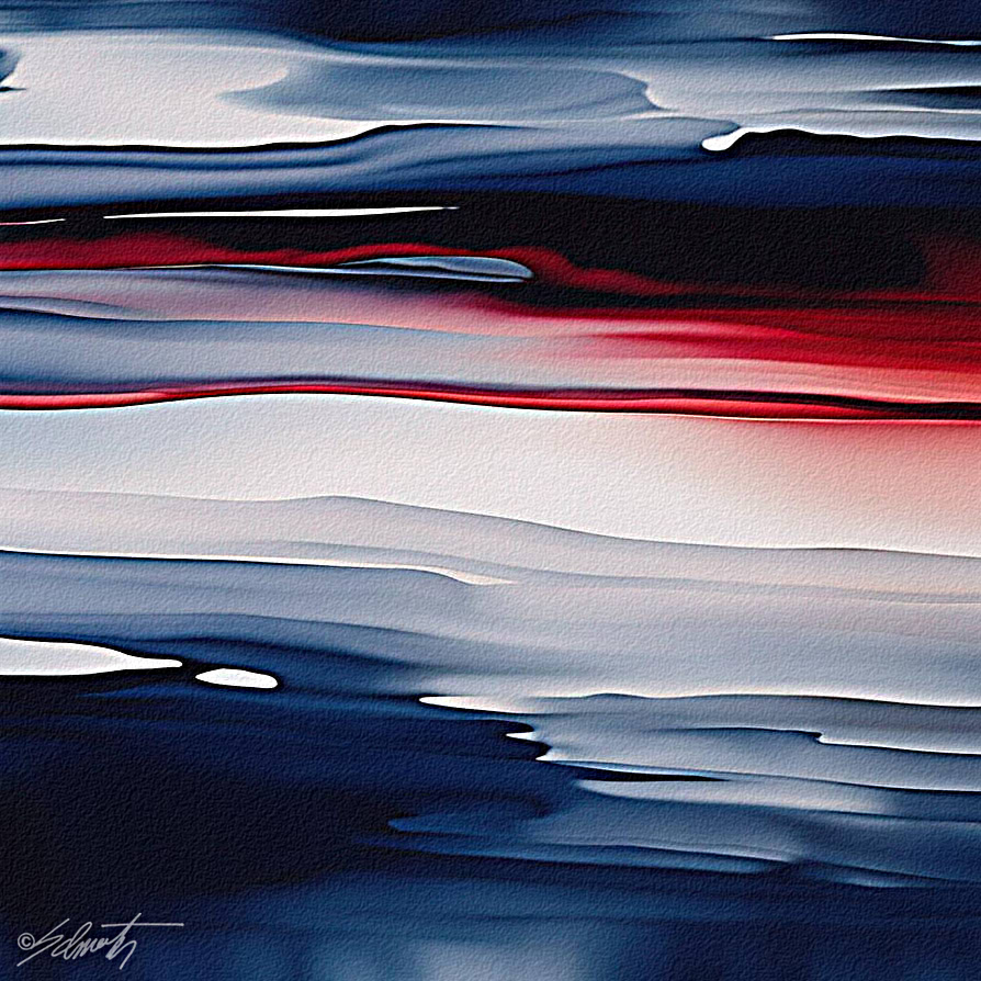 Red & Blue Watercolor 24x24 by Sam Schwartz