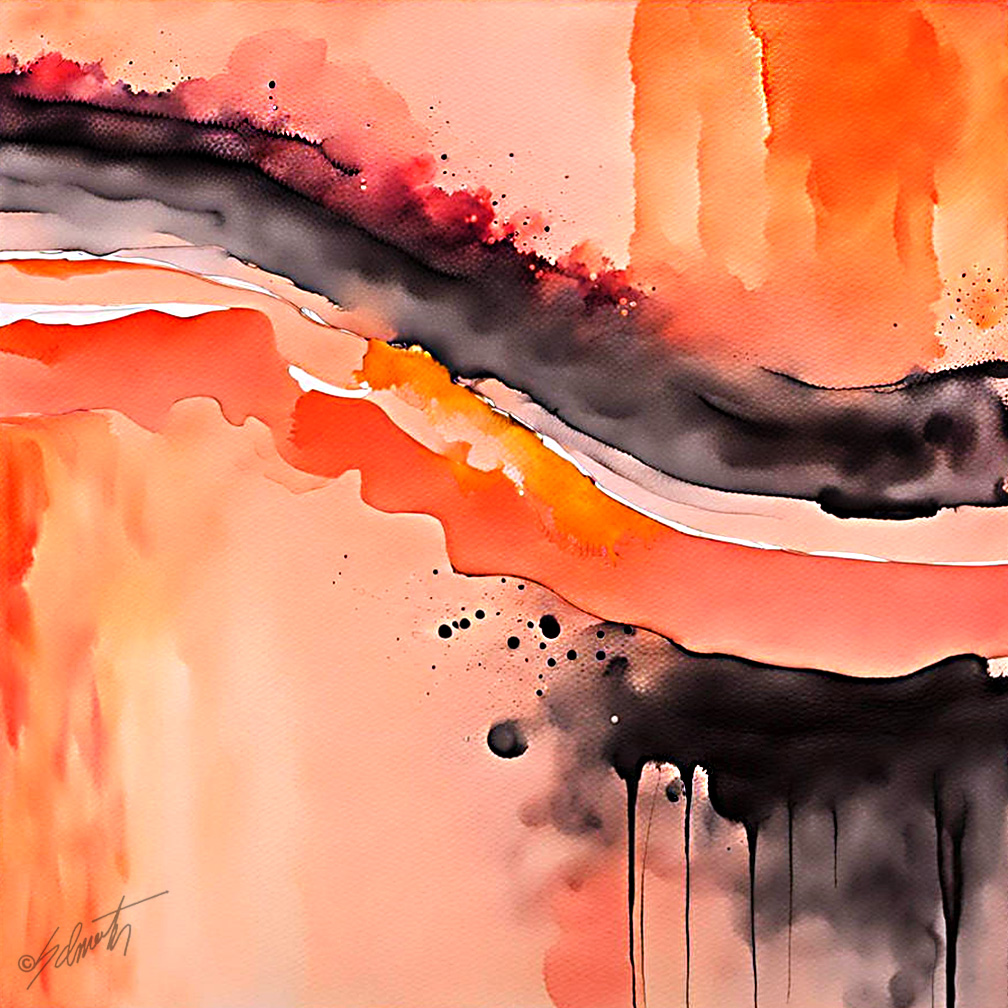 Slopes Watercolor 24x24 by Sam Schwartz