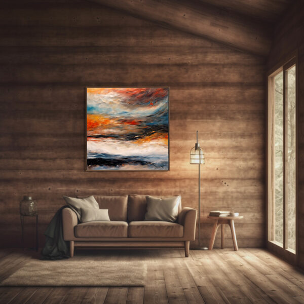 Sunset Acrylic 24x24 by Sam Schwartz room