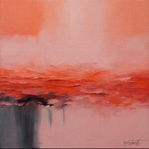 Tangerine Calm Acrylic 24x24 by Sam Schwartz