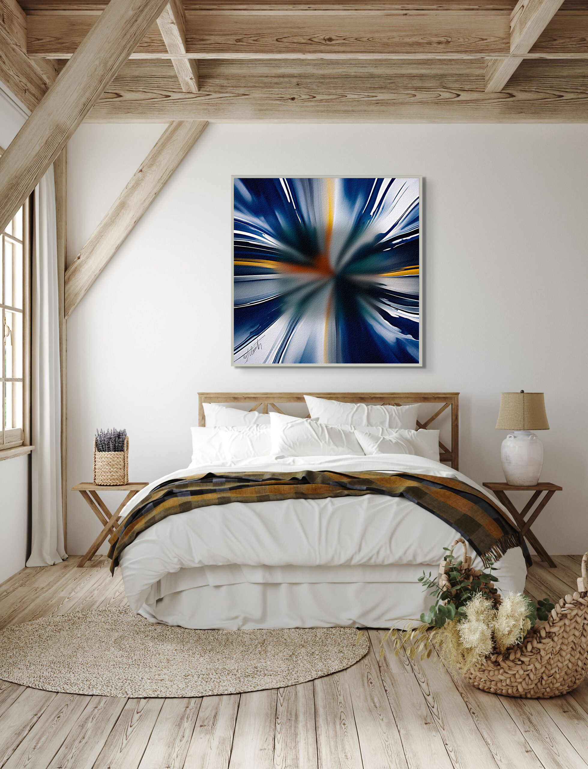 Tunnel Watercolor 24x24 by Sam Schwartz room