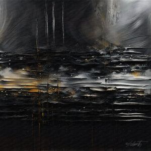 Waves Black Acrylic 24x24 by Sam Schwartz