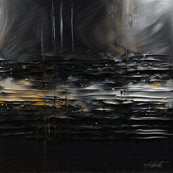 Waves Black Acrylic 24x24 by Sam Schwartz