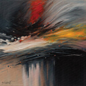 Waves Blood Acrylic 24x24 by Sam Schwartz