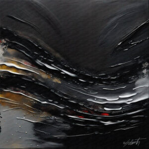 Waves Gold Acrylic 24x24 by Sam Schwartz