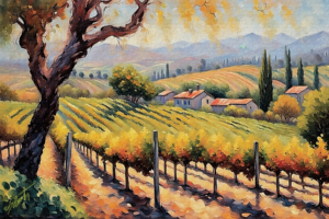 Napa Road Acrylic 30x20 by Sam Schwartz