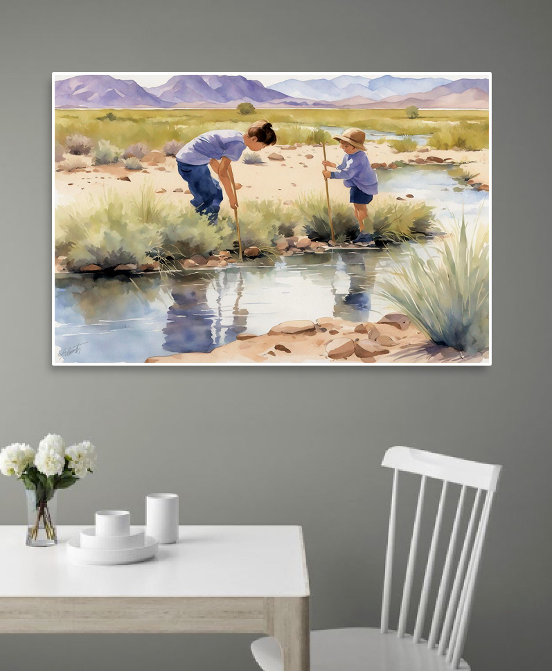 Planting New Watercolor 30x20 by Sam Schwartz ROOM