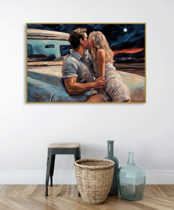 Summer Kisses 30x20 acrylic by Sam Schwartz room