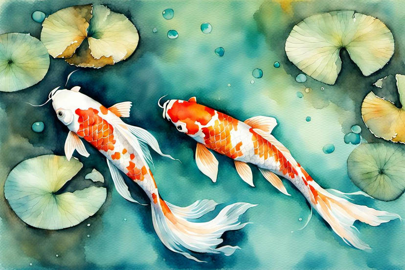 a watercolor painting of two small koi fish under by drsammy052301 dh5kgli 414w 2x
