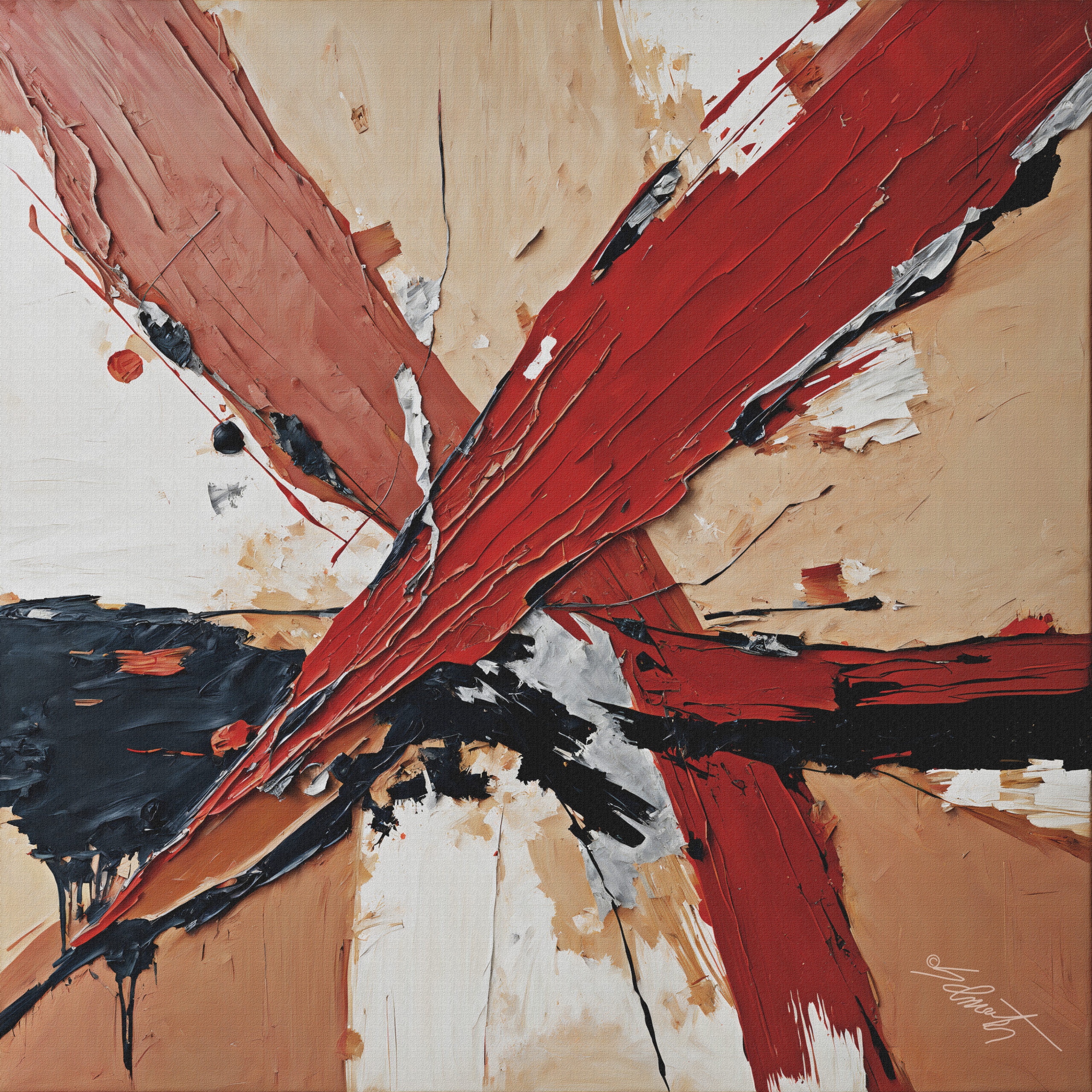 an oil painting of an dynamic thick paint impast by drsammy052301 dky26o1